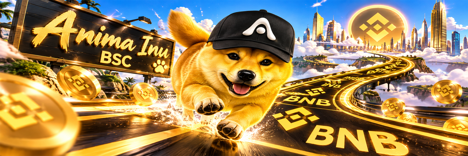 Anima Inu banner, sprinting the golden BNB road